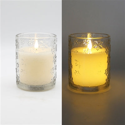 Large Snowflake Glass Jar Candle