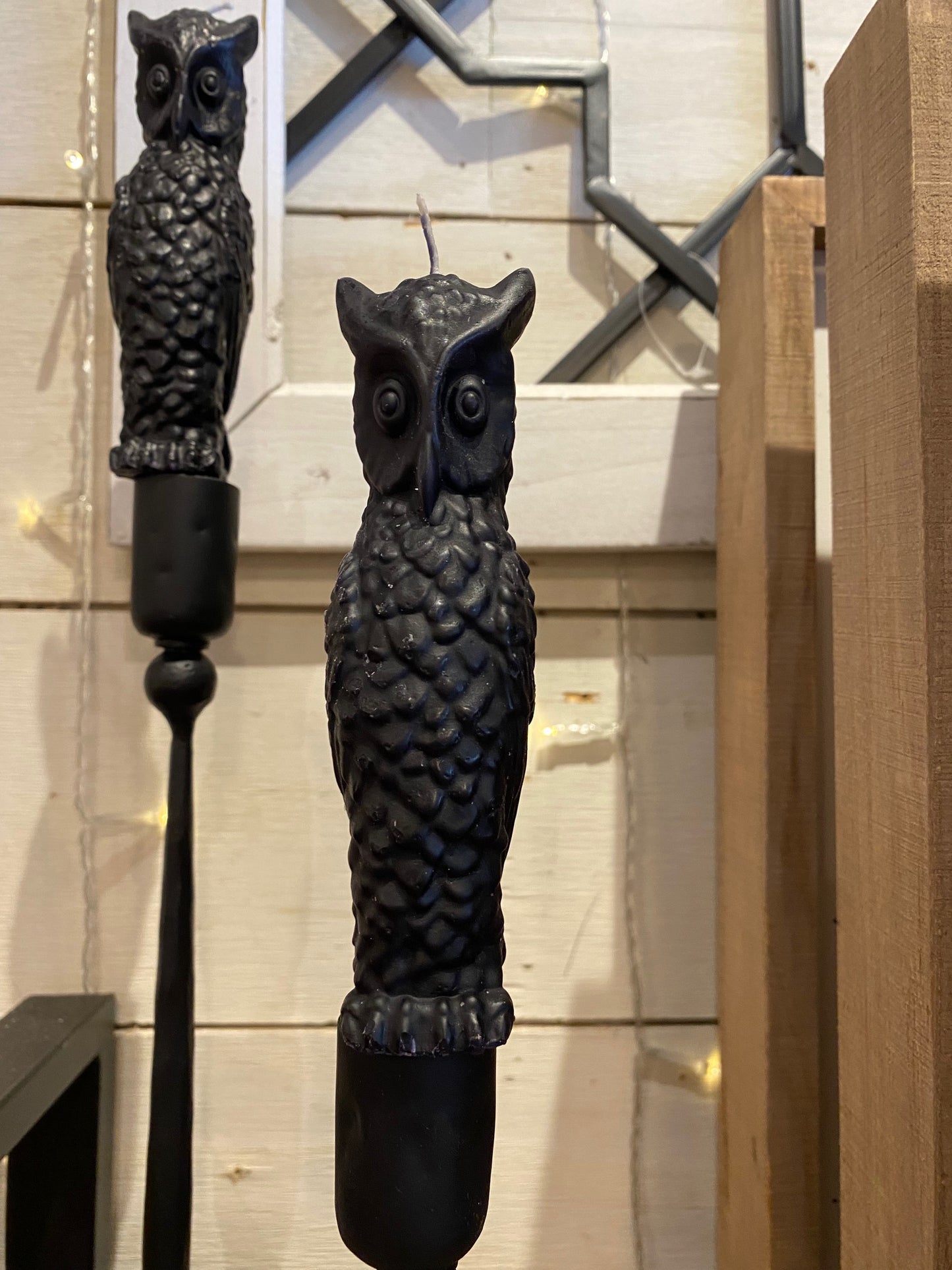 Black Owl Candles, Set of 2