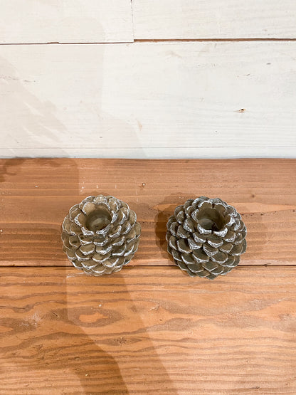 Pinecone Taper Candle Holder
