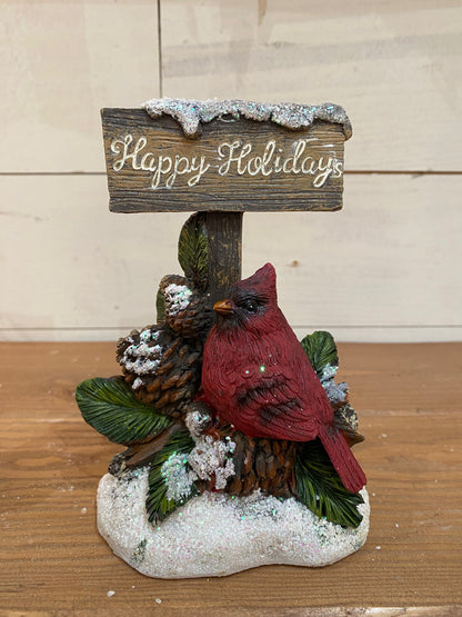 Holiday Cardinal with sign, 2 styles