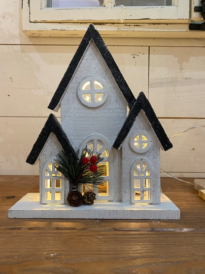 Tall Lighted Wood House, 2 styles