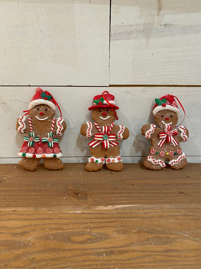 Clay Dough Holiday Gingerbread Man Ornaments, 3 styles