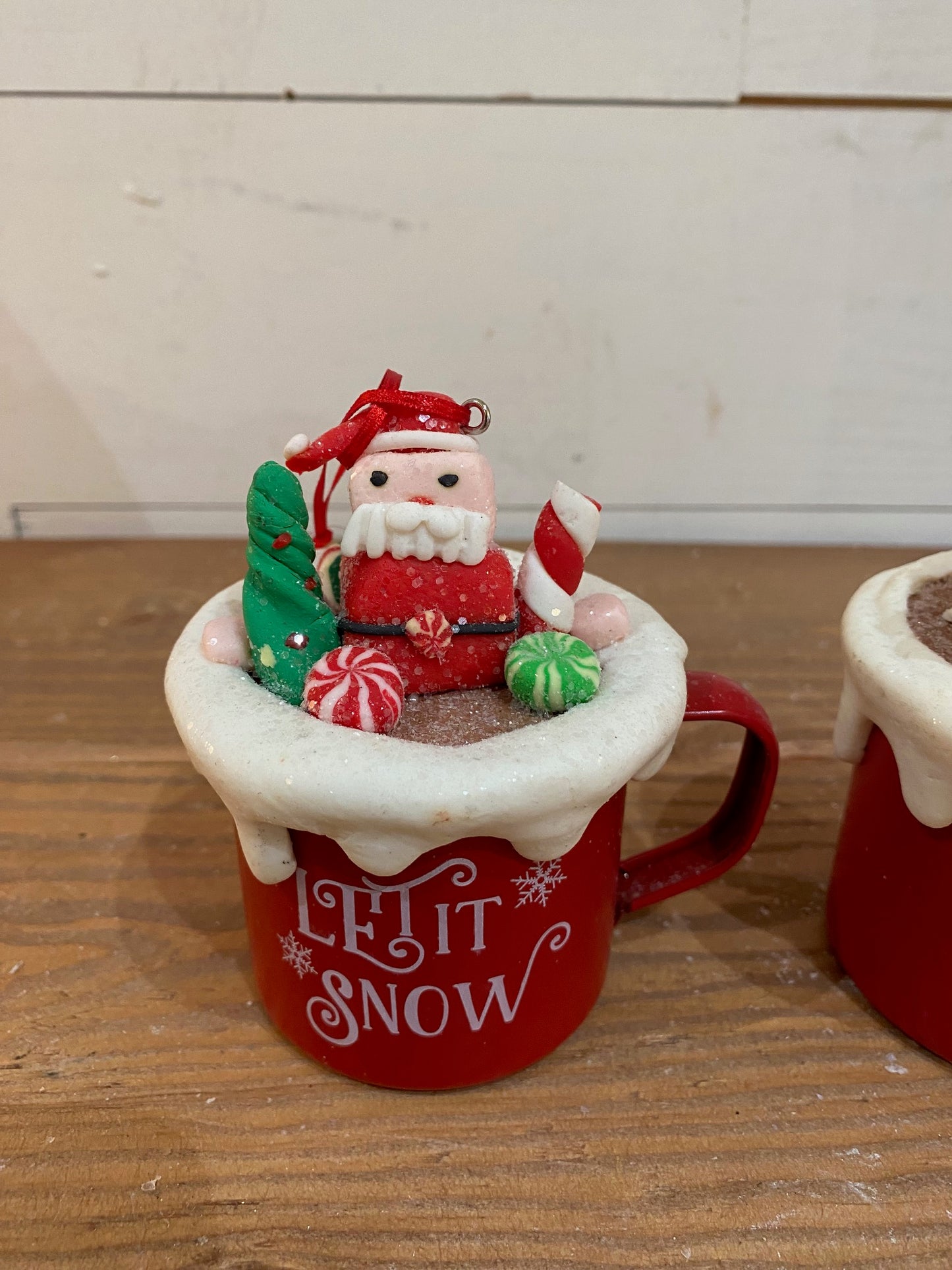 Clay Dough Holiday Candy Mug Ornaments, 2 styles