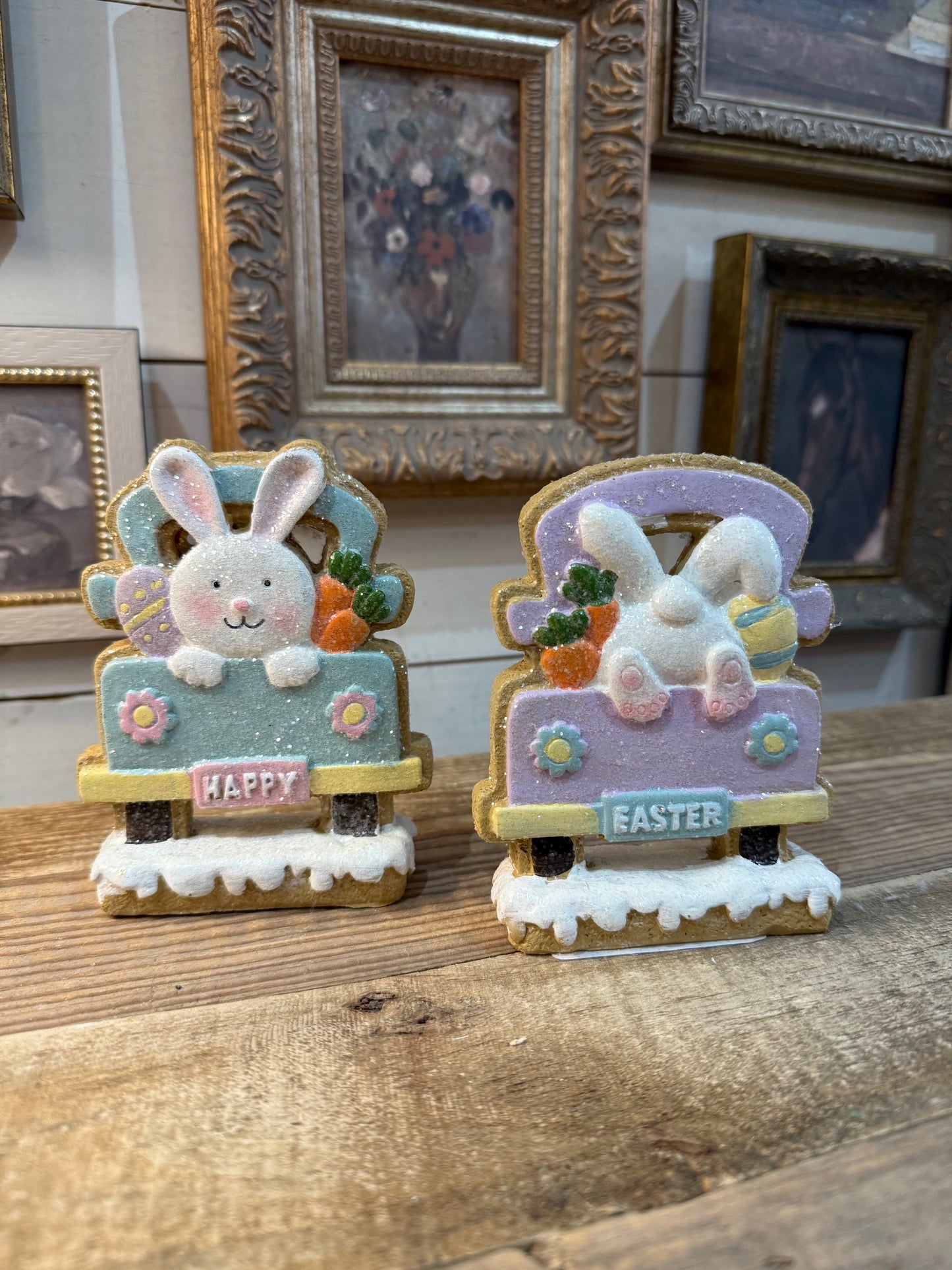 Easter Gingerbread Bunny in Truck, 2 styles