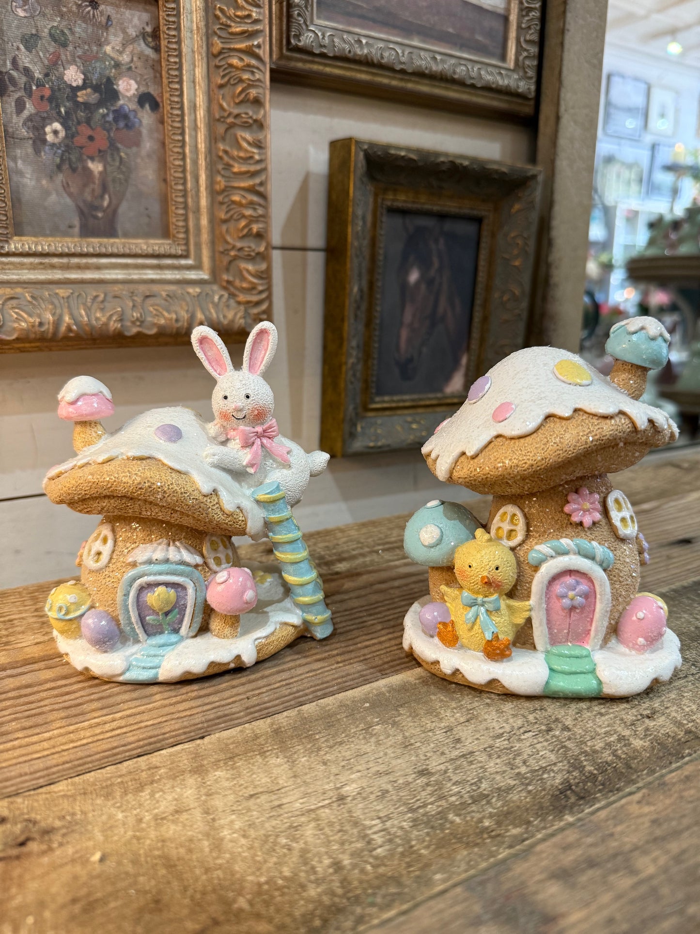 Easter Gingerbread Mushroom House, 2 styles