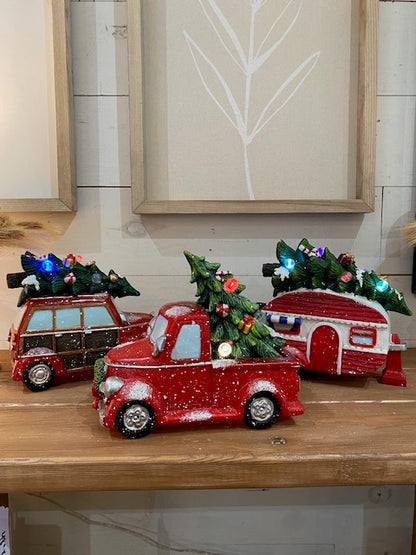 Large Resin Holiday Vehicle, 3 styles