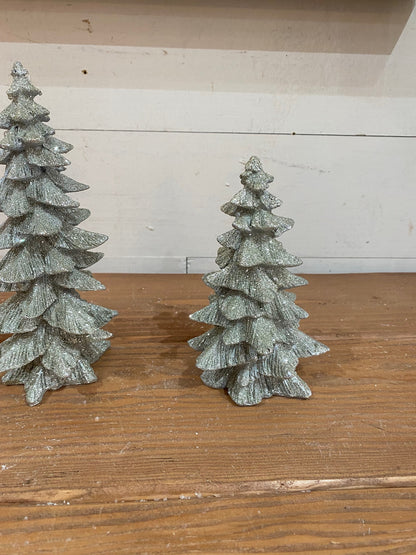 Silver Glitter Trees, 3 sizes