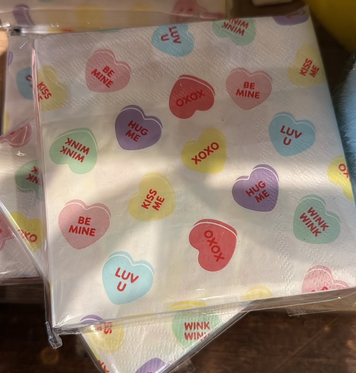 Conversation Hearts Paper Napkin