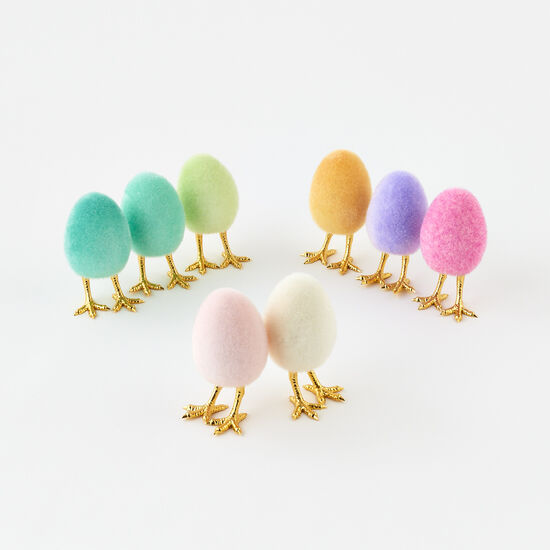 Flocked Egg with Feet, 8 colors