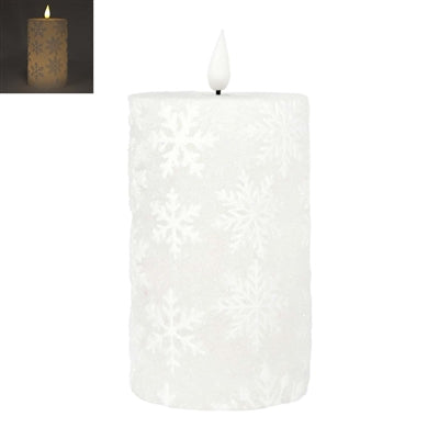 White Snowflake LED Pillar, 2 sizes
