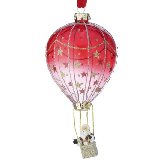 Santa in Hot Air Balloon Ornament