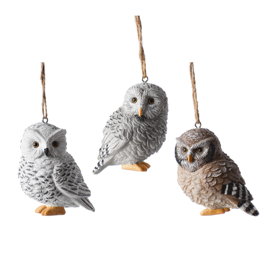 Owl Ornaments, 3 Styles