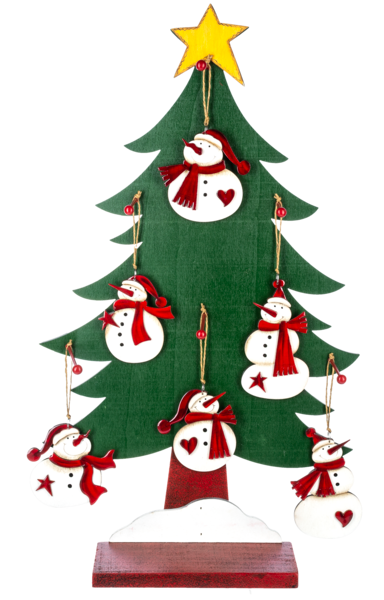 Snowman w/Heart Ornaments, 6 styles