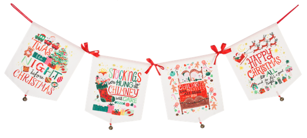 Whimsy Holiday Message Pennant Garland