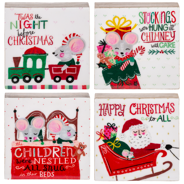 Holiday Message Whimsy Art Blocks, 4 styles