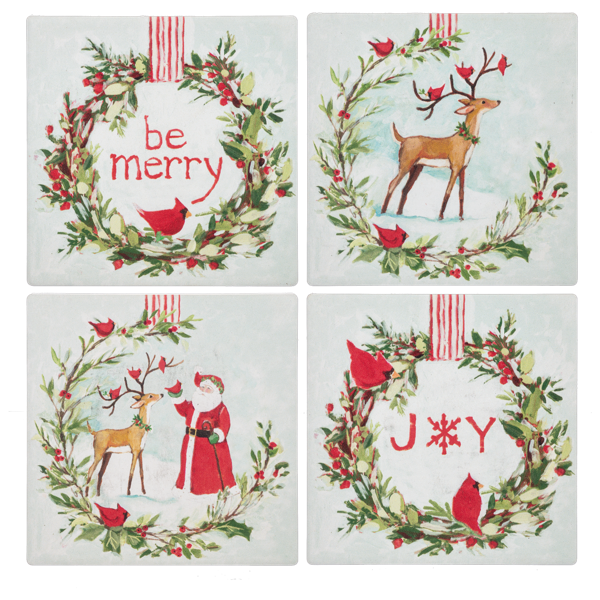 Holiday Message Coaster Set