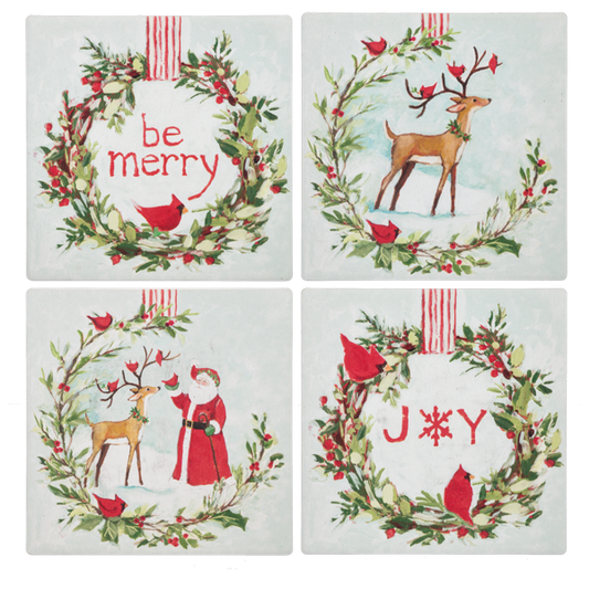 Holiday Message Coaster Set