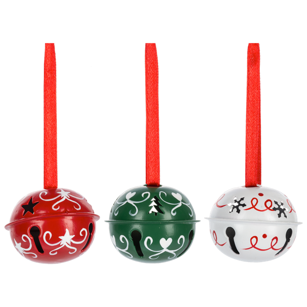 Christmas Jingle Bell Ornaments, 3 colors