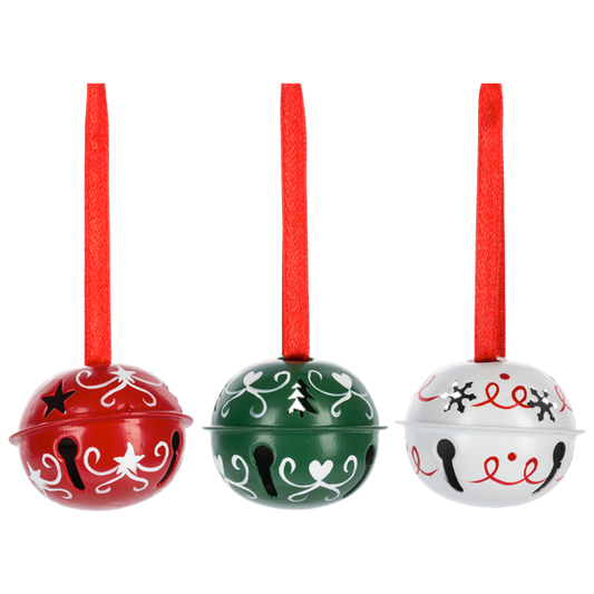 Christmas Jingle Bell Ornaments, 3 colors