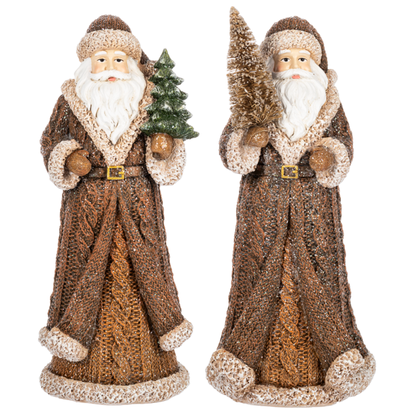 Cable Knit Santa Figurines, 2 styles