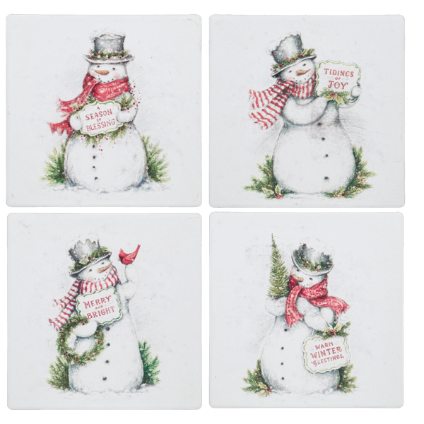 Snowman Coaster Set