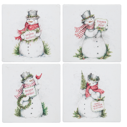 Snowman Coaster Set