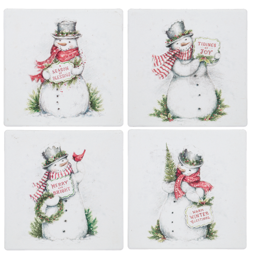 Snowman Coaster Set