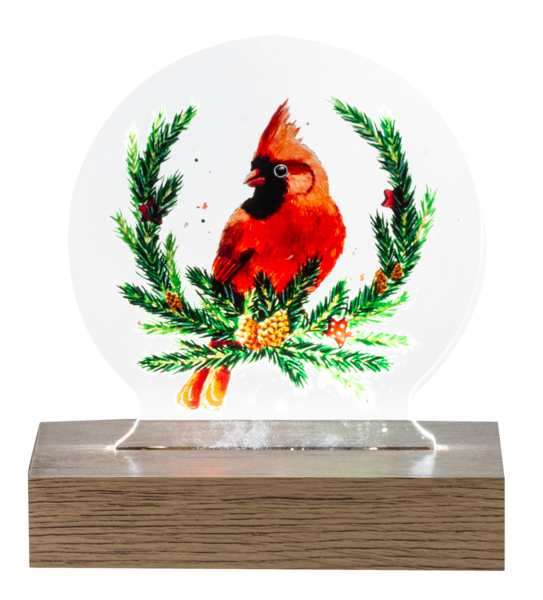 LED Light Up Cardinal Tabletop Figurine