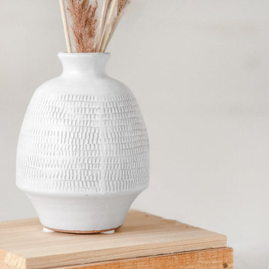 Gail Matte White Ceramic Vase