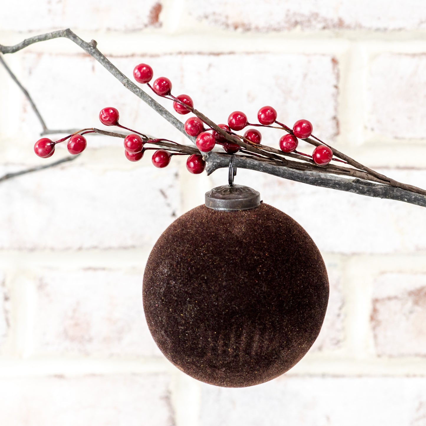 4" Brown Velvet Ornament