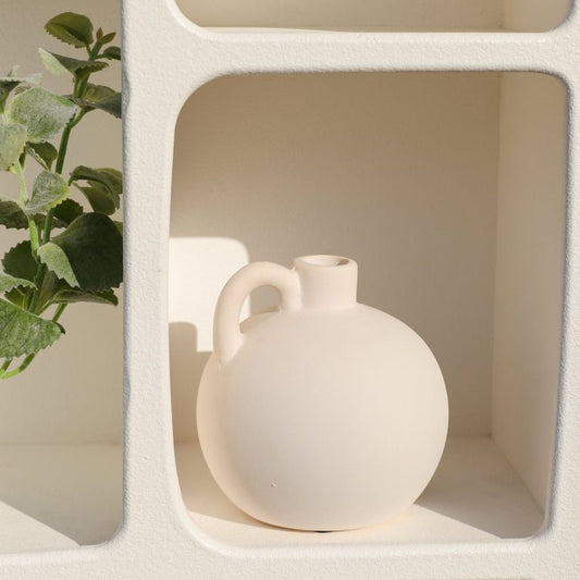 Jono Matte White Handle Vase