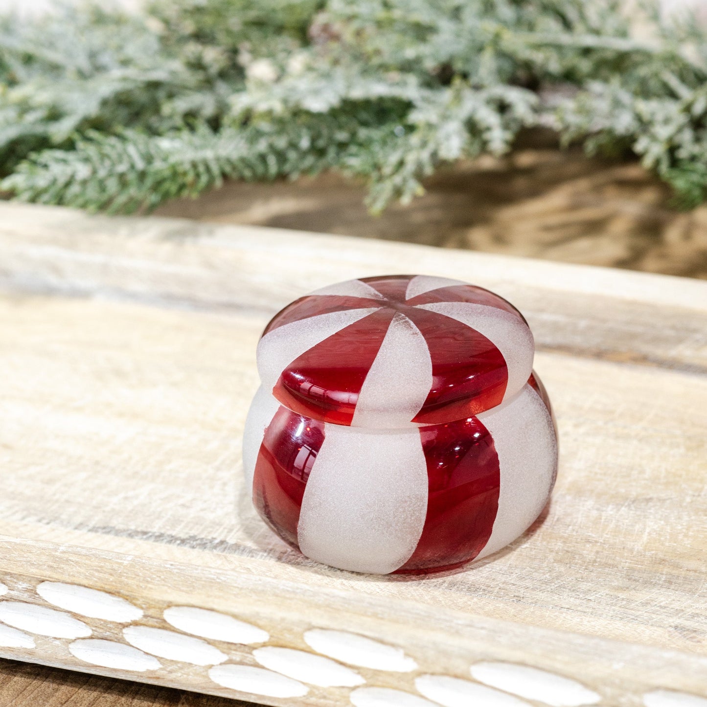 Peppermint Candy Glass Jar