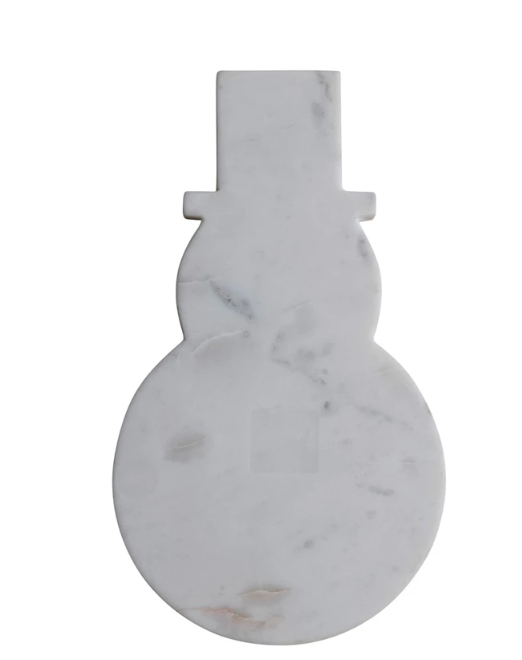 Marble Snowman Shaped Cheese/Cutting Board, White