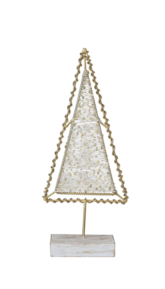 Metal & Glass Beaded Tree w/ Sequins, 2 styles