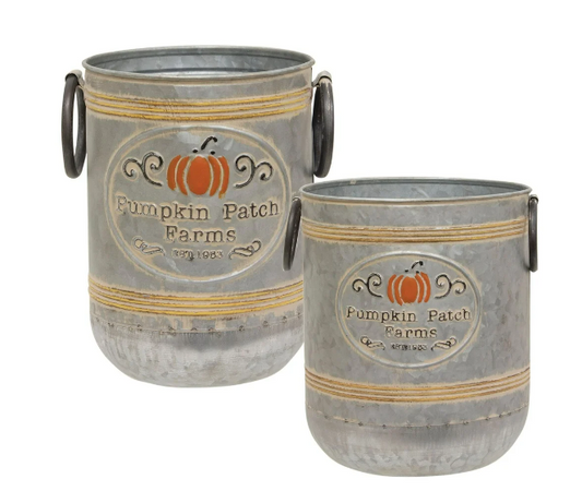 Pumpkin Patch Galvanized Bucket, 2 sizes