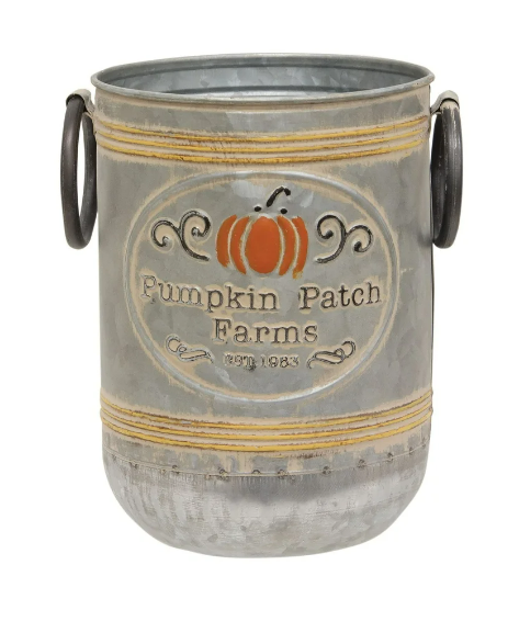 Pumpkin Patch Galvanized Bucket, 2 sizes