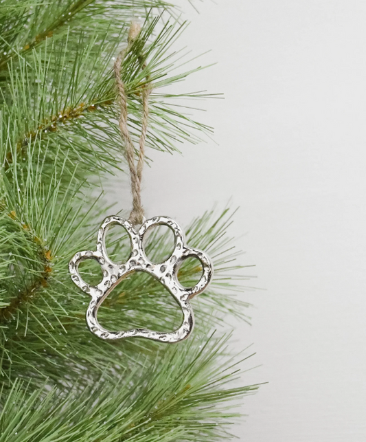 Silver Paw Ornament