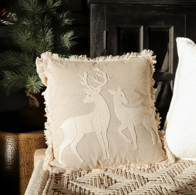 Beige Deer Duo Pillow