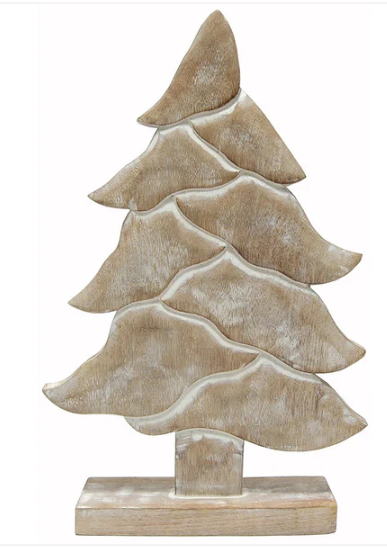 Christmas Tree Wood White Wash, 2 sizes