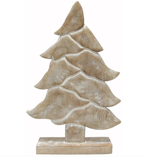 Christmas Tree Wood White Wash