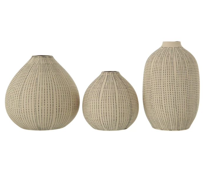 Stoneware Textured Vases, 3 styles