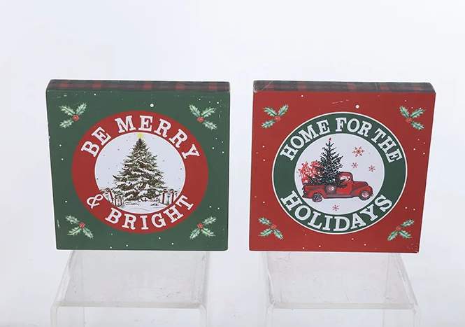 Christmas Red and Green Box Sign, 2 styles