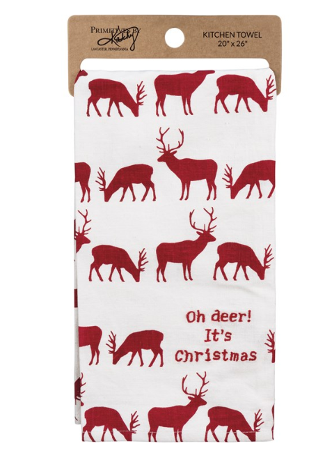 Oh Deer It's Christmas Kitchen Towel