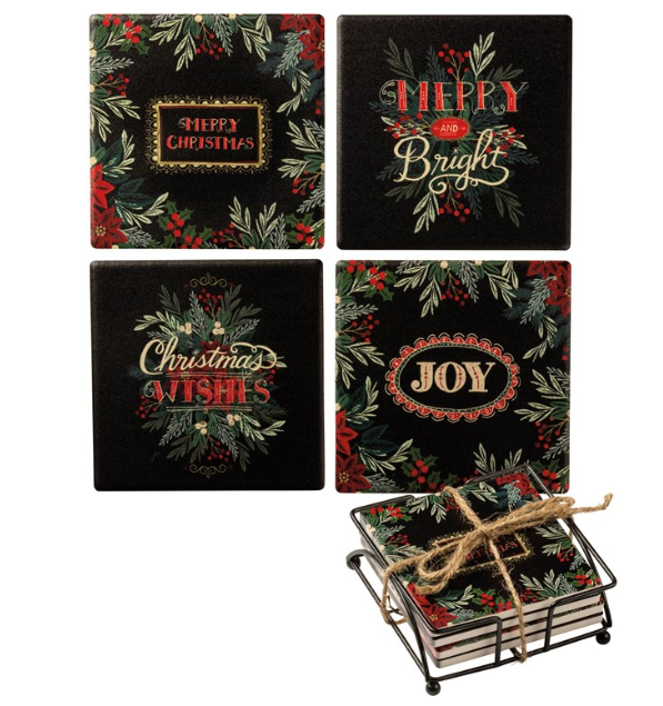 Merry Christmas Coaster Set