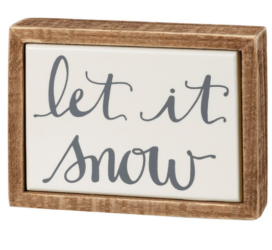 Let It Snow Rustic Box Sign Mini