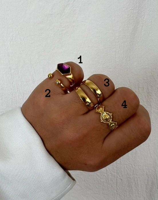 Purple Gem Stackable Rings, 4 styles