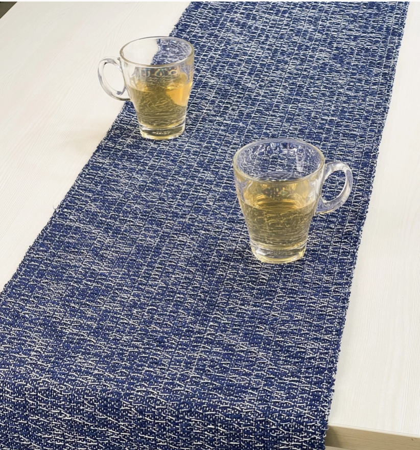 Honeycomb Table Runner, Blue