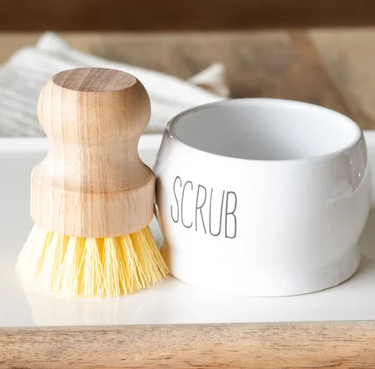 Ceramic Scrub Holder with Brush