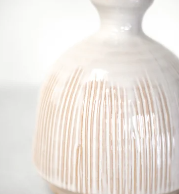 Delaney White Stripe Vase