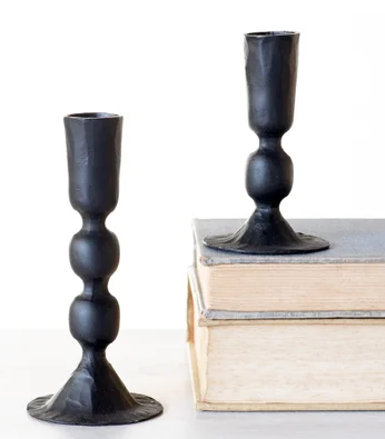 Smith Black Candle Holders, 2 sizes